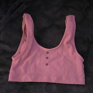 Lucky Brand Ribbed Pink Crop Top